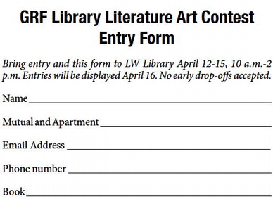 GRF Library Literature Art Contest   Entry Form