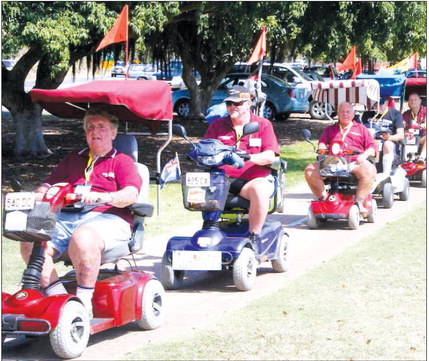 Orange safety flags available for mobility devices