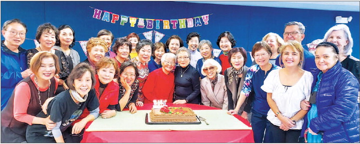 Joyful Line Dance celebrated one of its leaders with cake and a lunch buffet