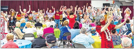 Hula dancers perform for Mutual 12 luncheon