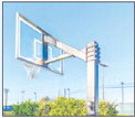 Basketball court stands ready for play