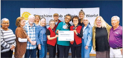 Sunshine Club donates to the Golden Age Foundation