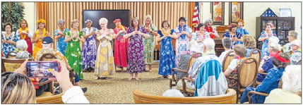 Hui O Hula dancers perform at senior living facility